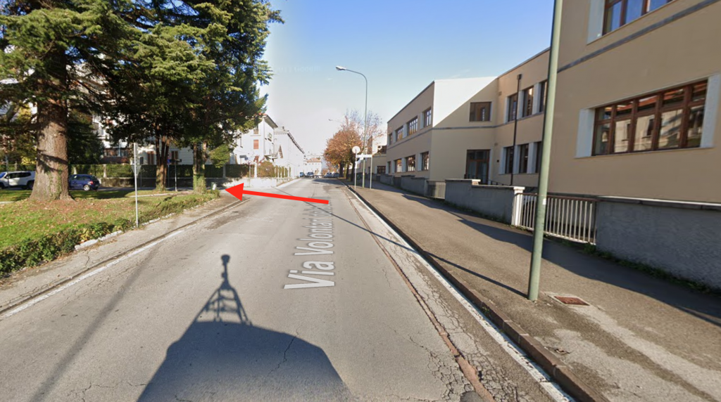 La pista ciclabile parte pochi metri dopo la stazione ferroviaria di Belluno